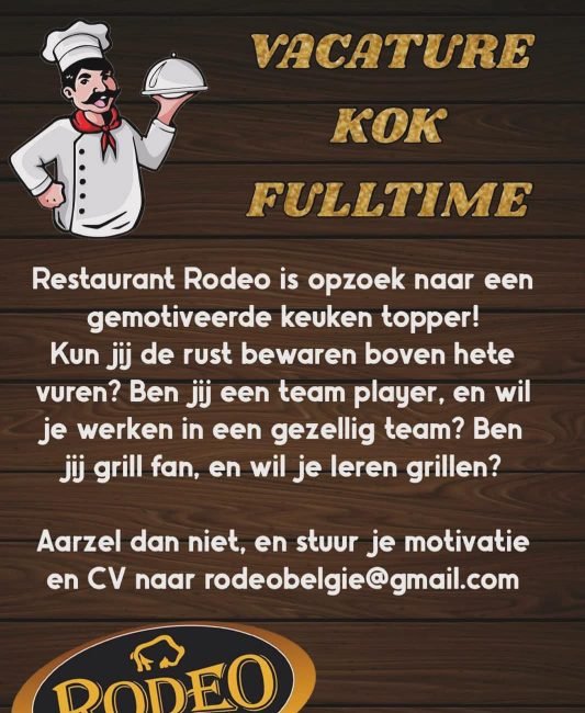 Restaurant Rodeo Vacature Keuken | TableFever