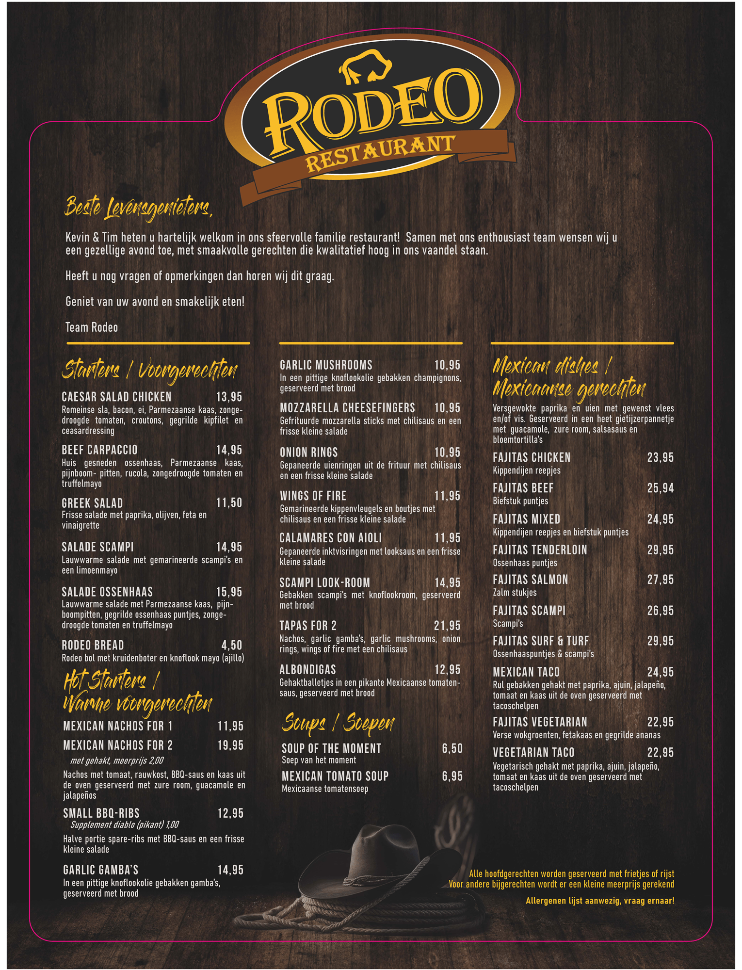 Restaurant Rodeo Menu | TableFever