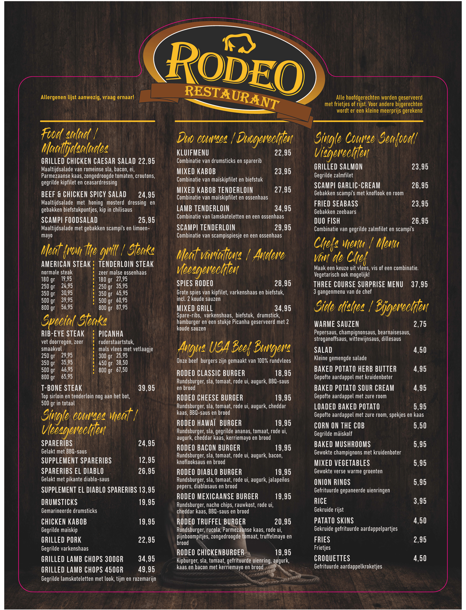Restaurant Rodeo Menu | TableFever