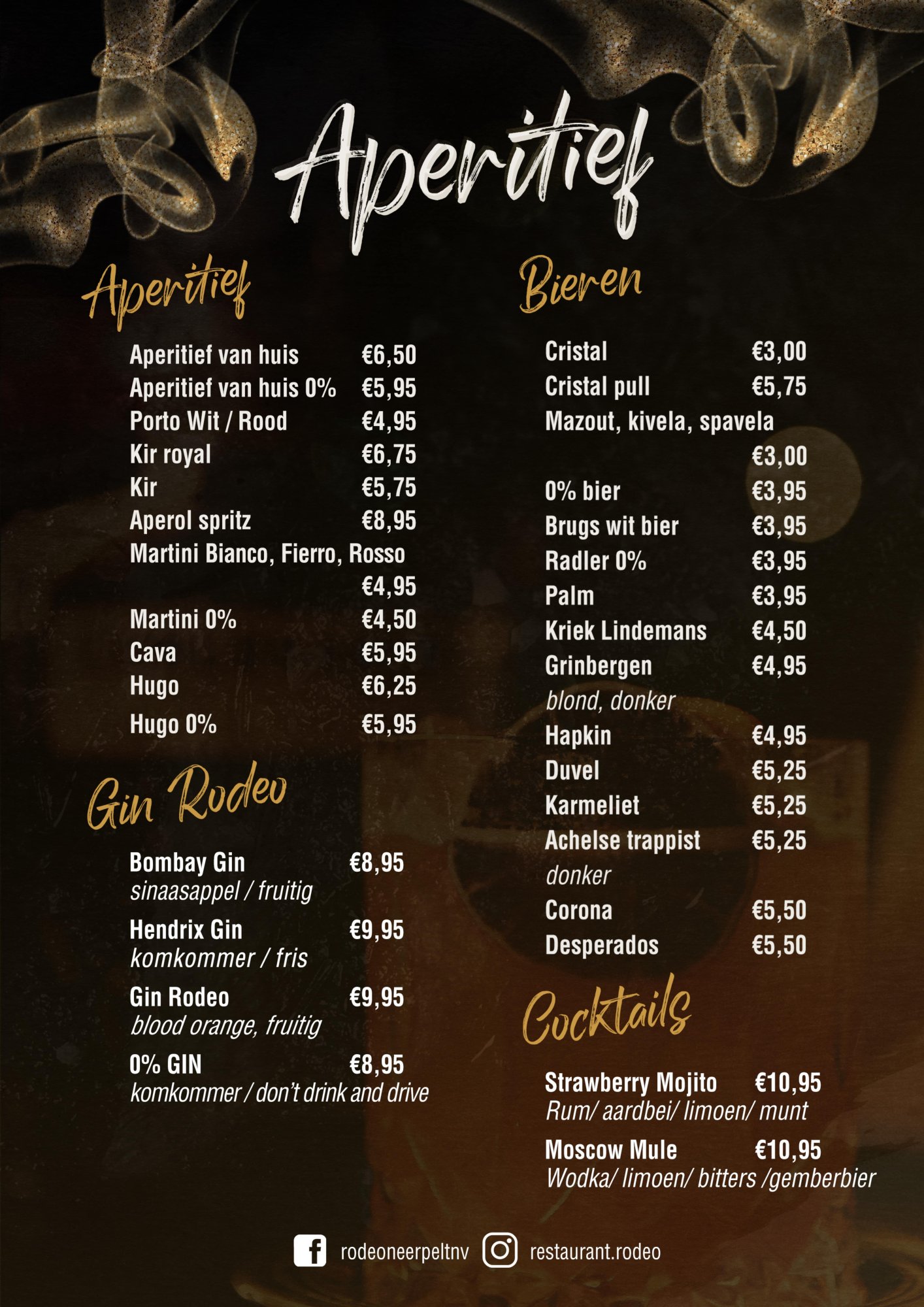 Restaurant Rodeo Menu | TableFever
